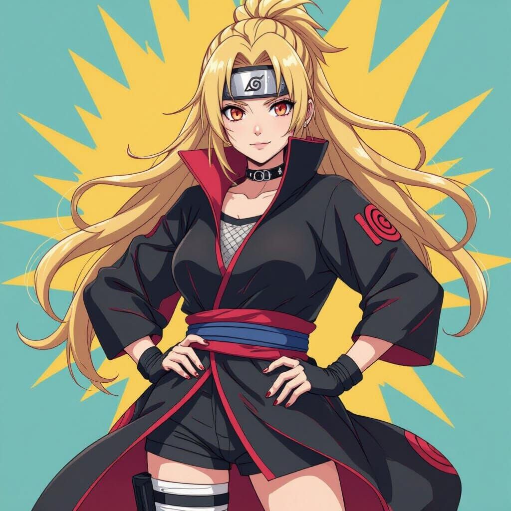 Anime Girl with Sharingan Eye in Manga Style