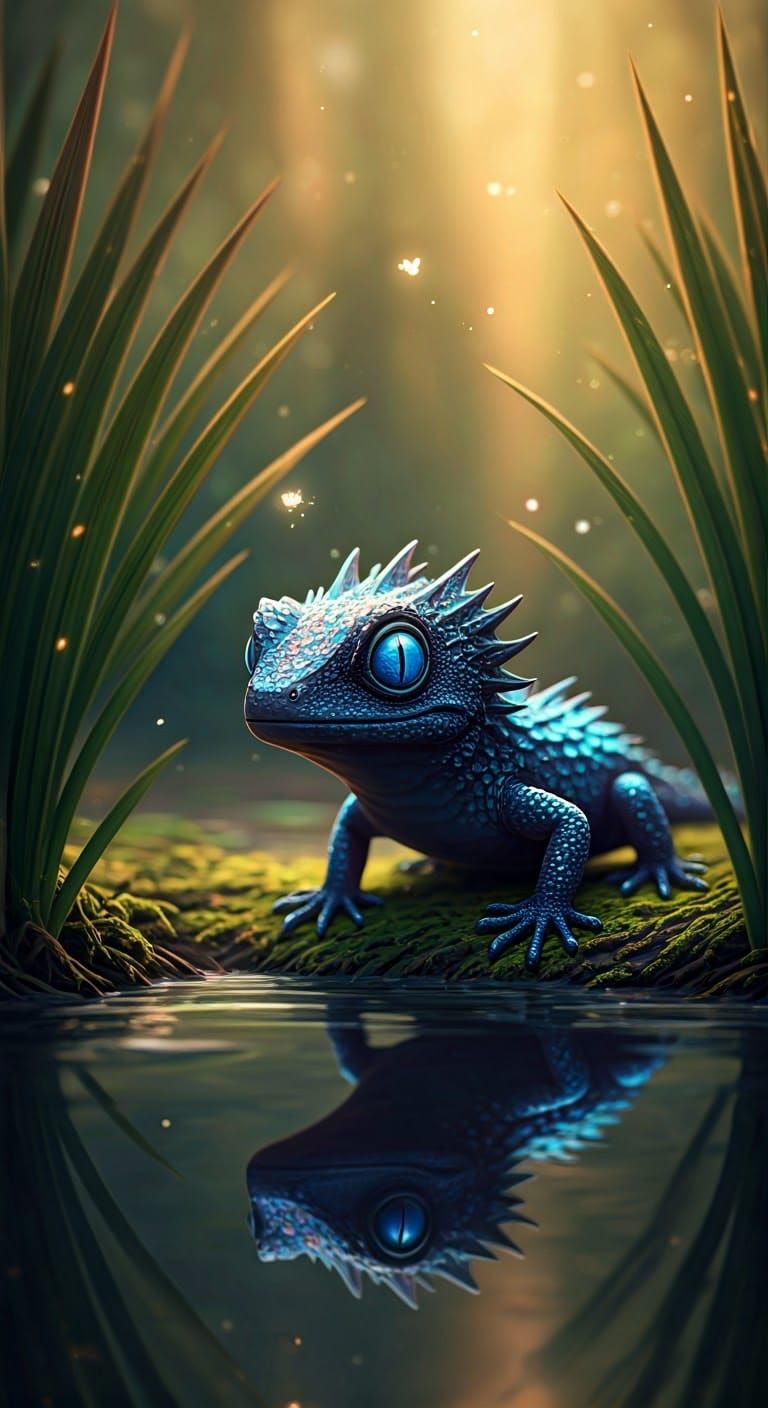 Mystical Swamp Scene in a Vibrant, Dreamlike Aesthetic