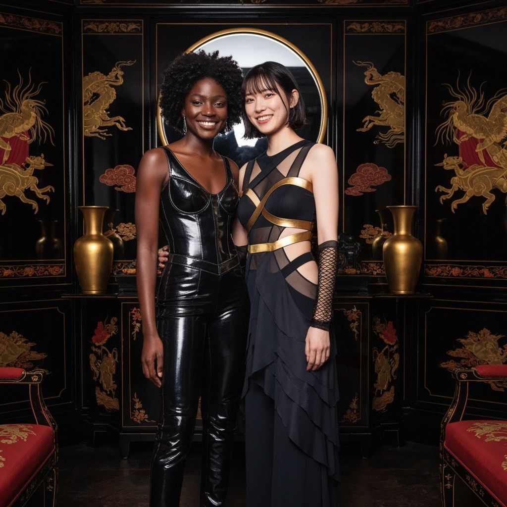 Gothic Glamour: Women in Edgy Attire Under Twilight