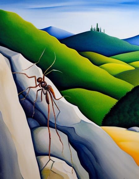 Ant Face Close-up in Surrealist Impressionism Style