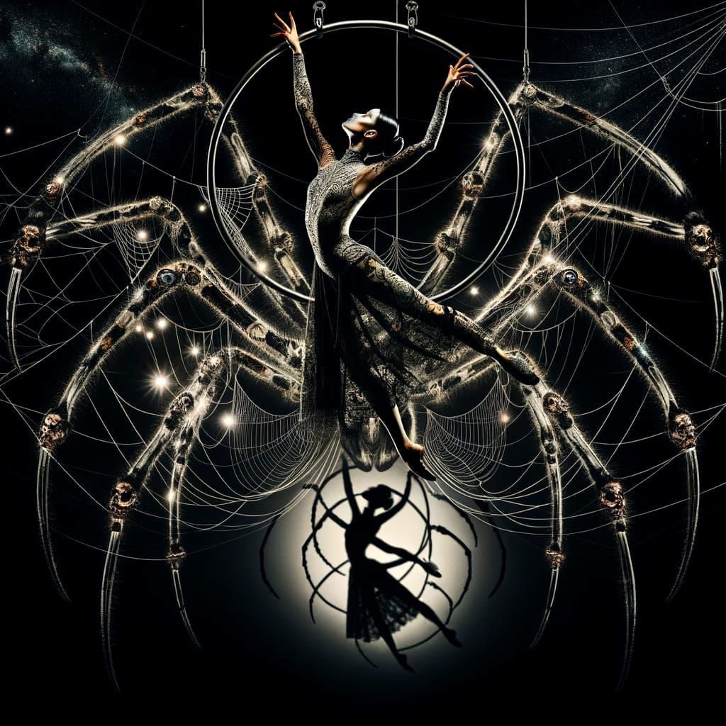 Surreal Aerialist in Double Exposure Artwork