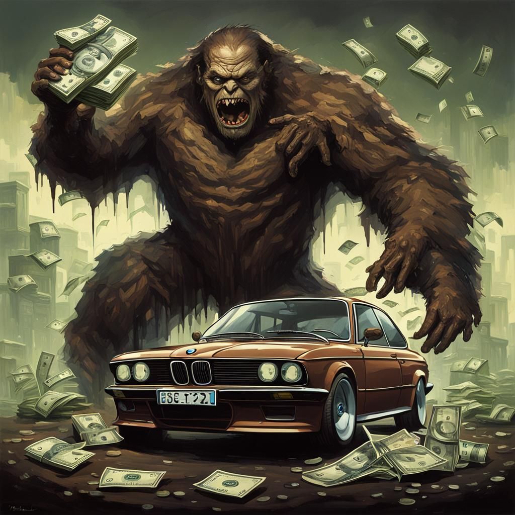 Sinister Monster Amidst Luxury, Greg Rutkowski Style