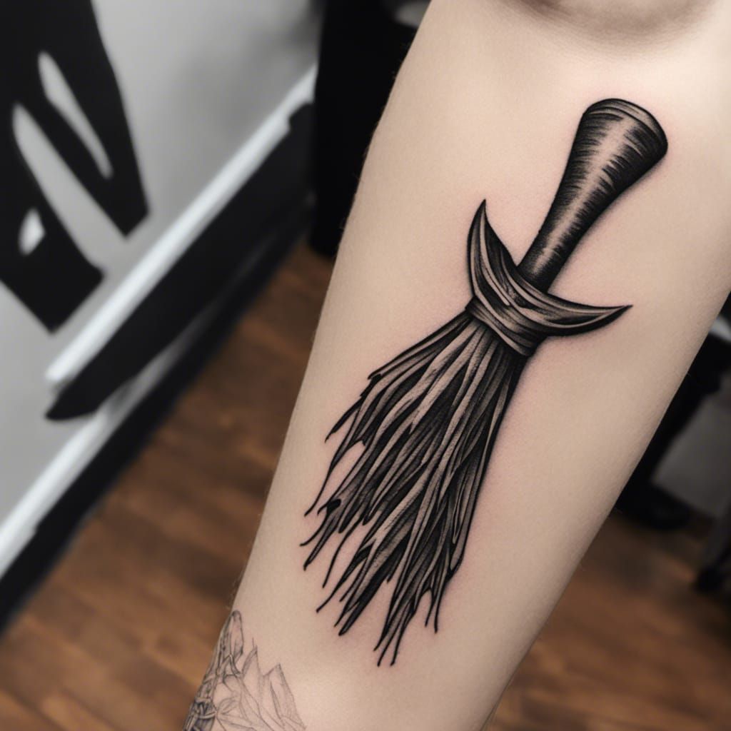 Elphaba's Broom: Simple Tattoo Design from Wicked