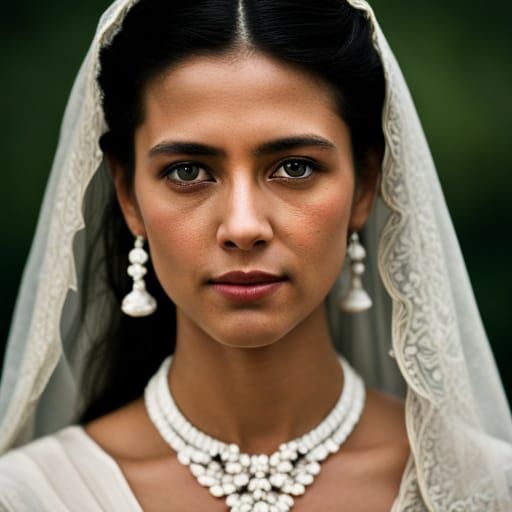 Elegant Bridal Portrait with Bokeh Lighting