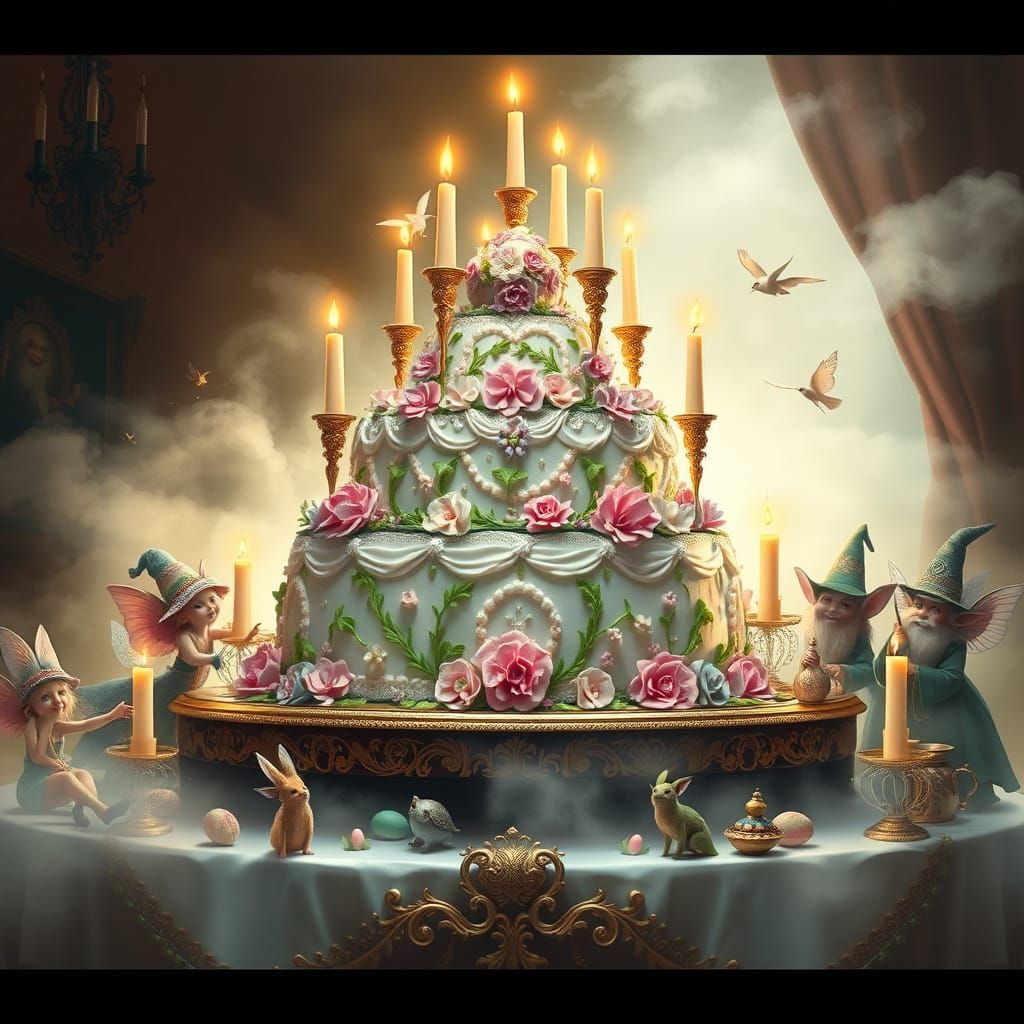 Whimsical Easter Celebration in Fantasy Style