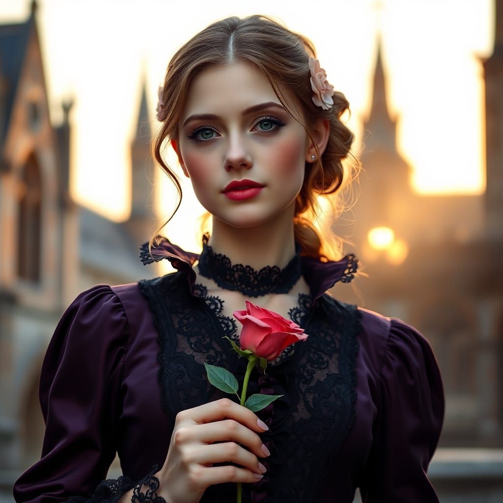 Gothic Enchantress in Soft Elegance