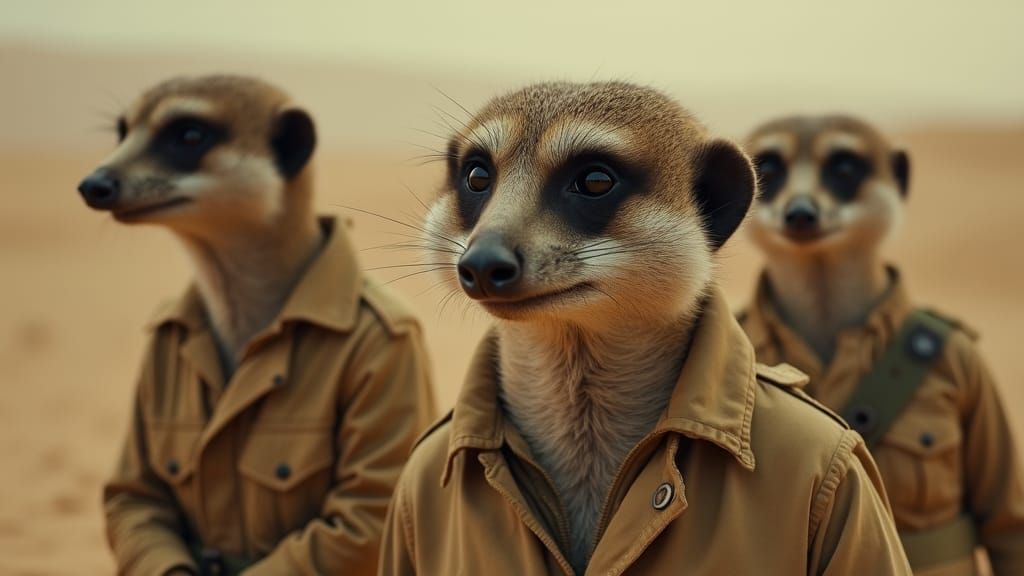 Meerkats in WWII SAS Desert Combat: Cinematic Still
