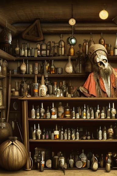 Wizard in Curiosity Shop: Burton Giger Style