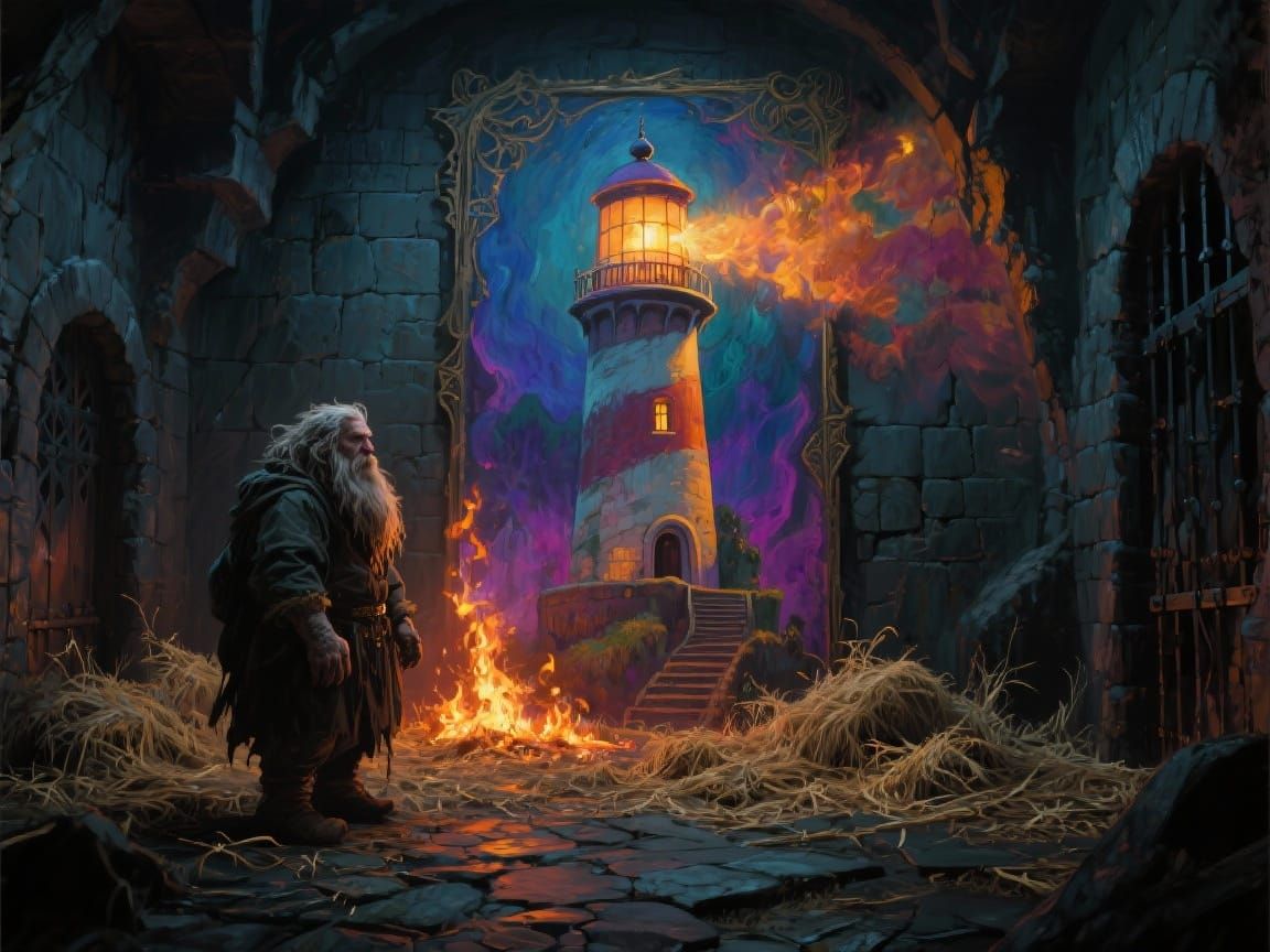 Corwin's escape from the dungeon, with the help of Dworkin.