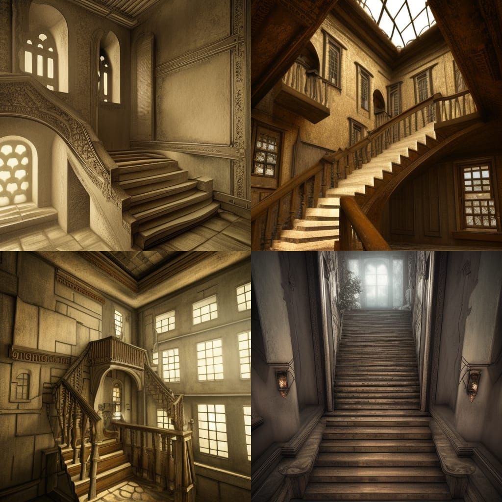 Escher-Inspired Stairs in a Strange House, 8K