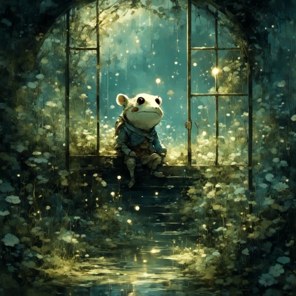 Melancholy Farewell: Digital Art in Watercolor Style