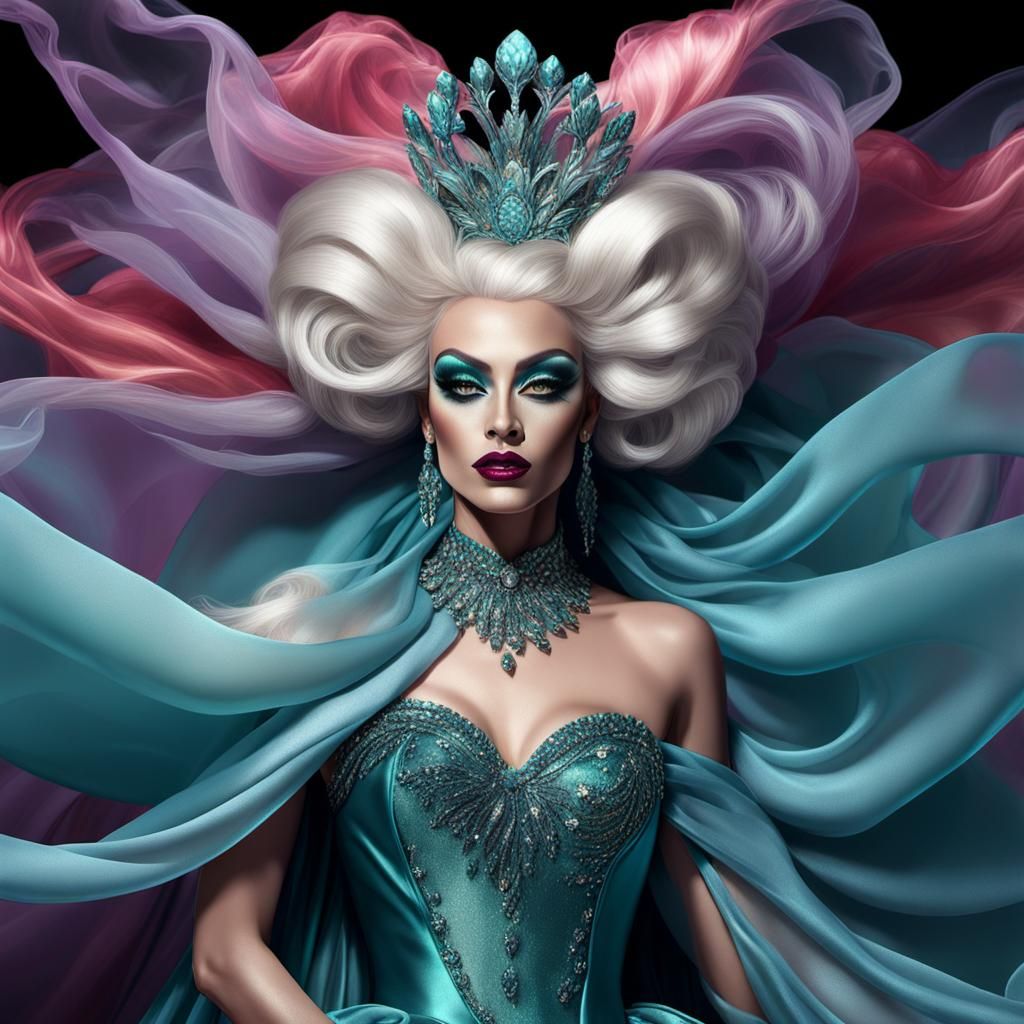 Glamorous Drag Queen in Detailed Fantasy Art