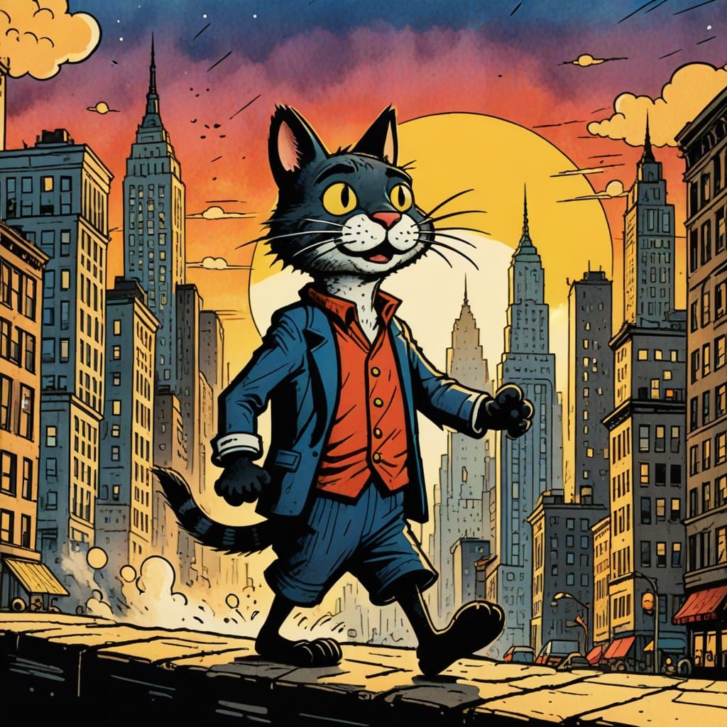 Giant Krazy Kat in 1920s Manhattan Comic Art