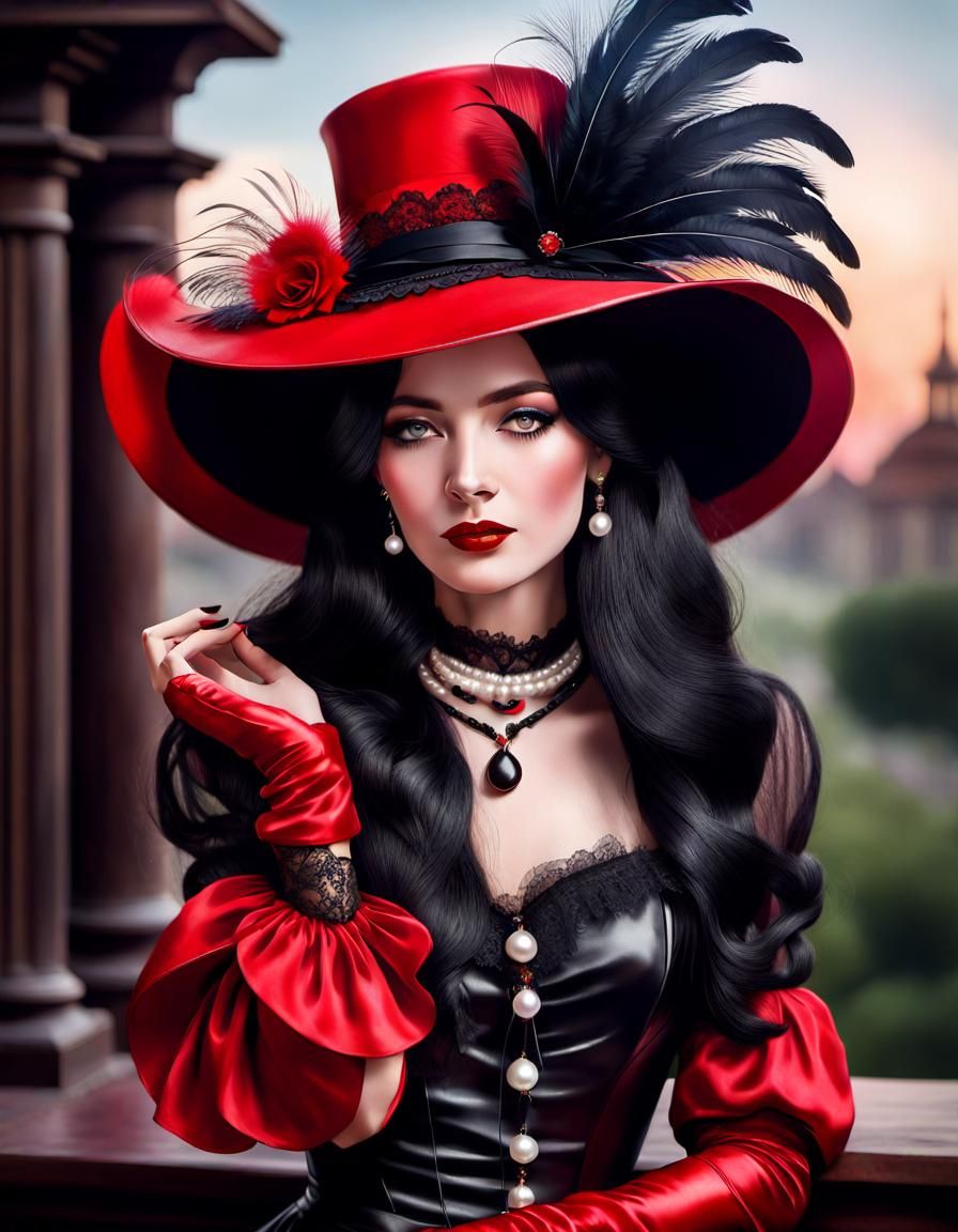 Vintage Woman Portrait in Style of John Singer Sargent