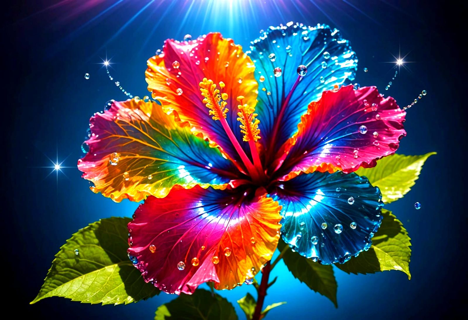 Hibiscus in Radiant Crystal Glory