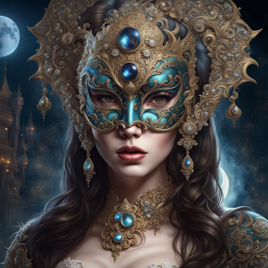 Elaborate Gothic Venetian Masquerade Mask II