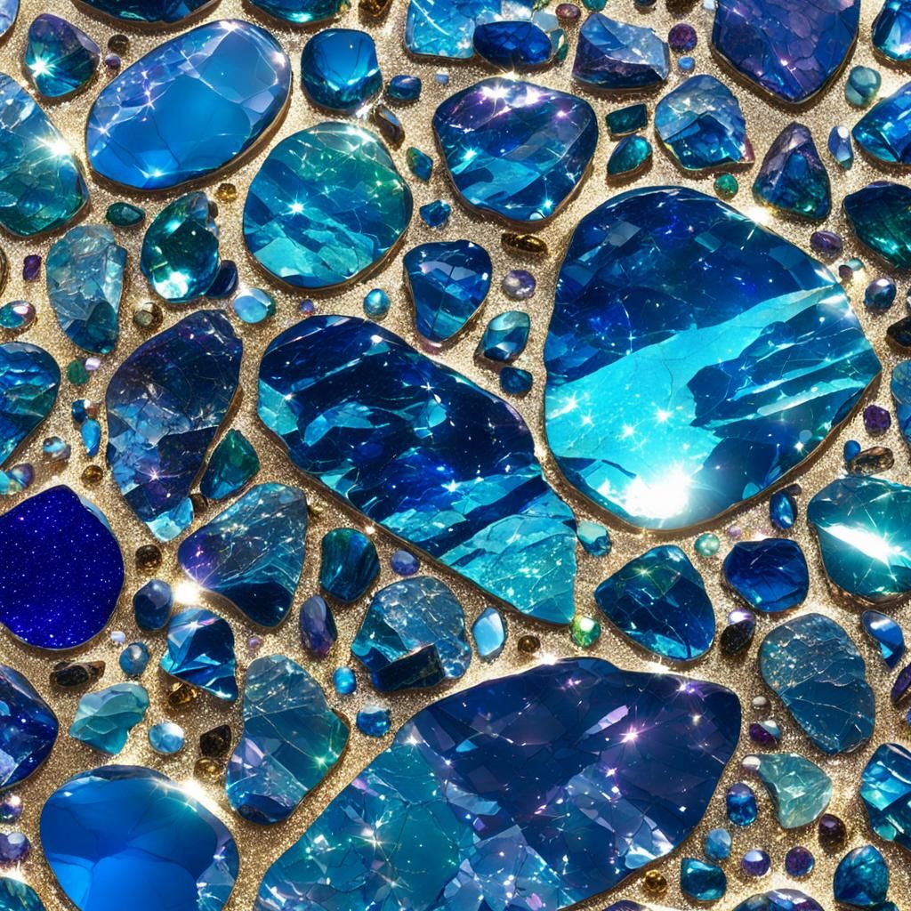 Gemstone Sculpture Shimmering in Sunlight