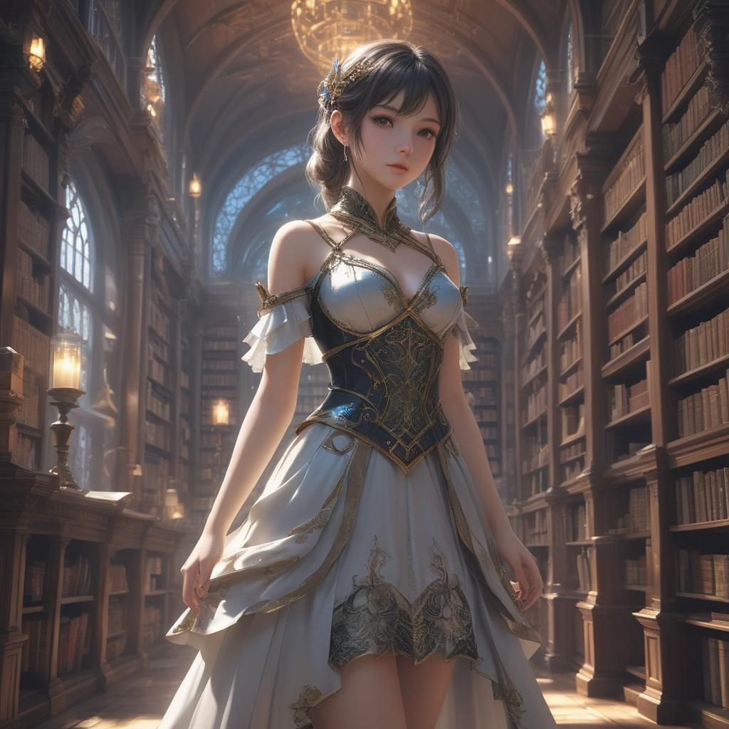 Girl in Fantasy Dress, 3D Anime Art