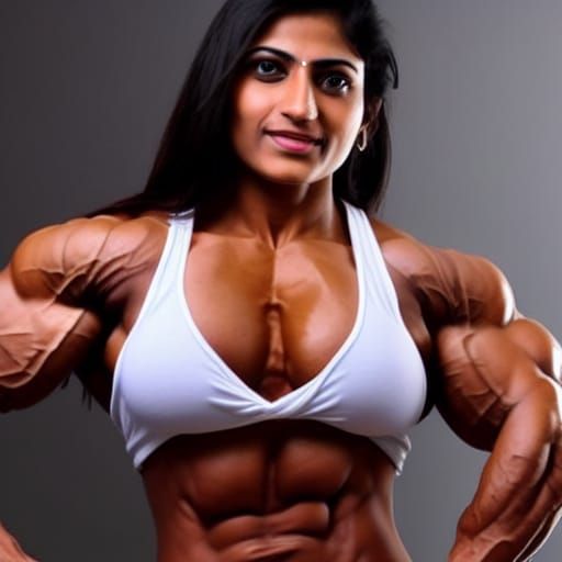 Muscular Indian Female Bodybuilder with Defined Physique