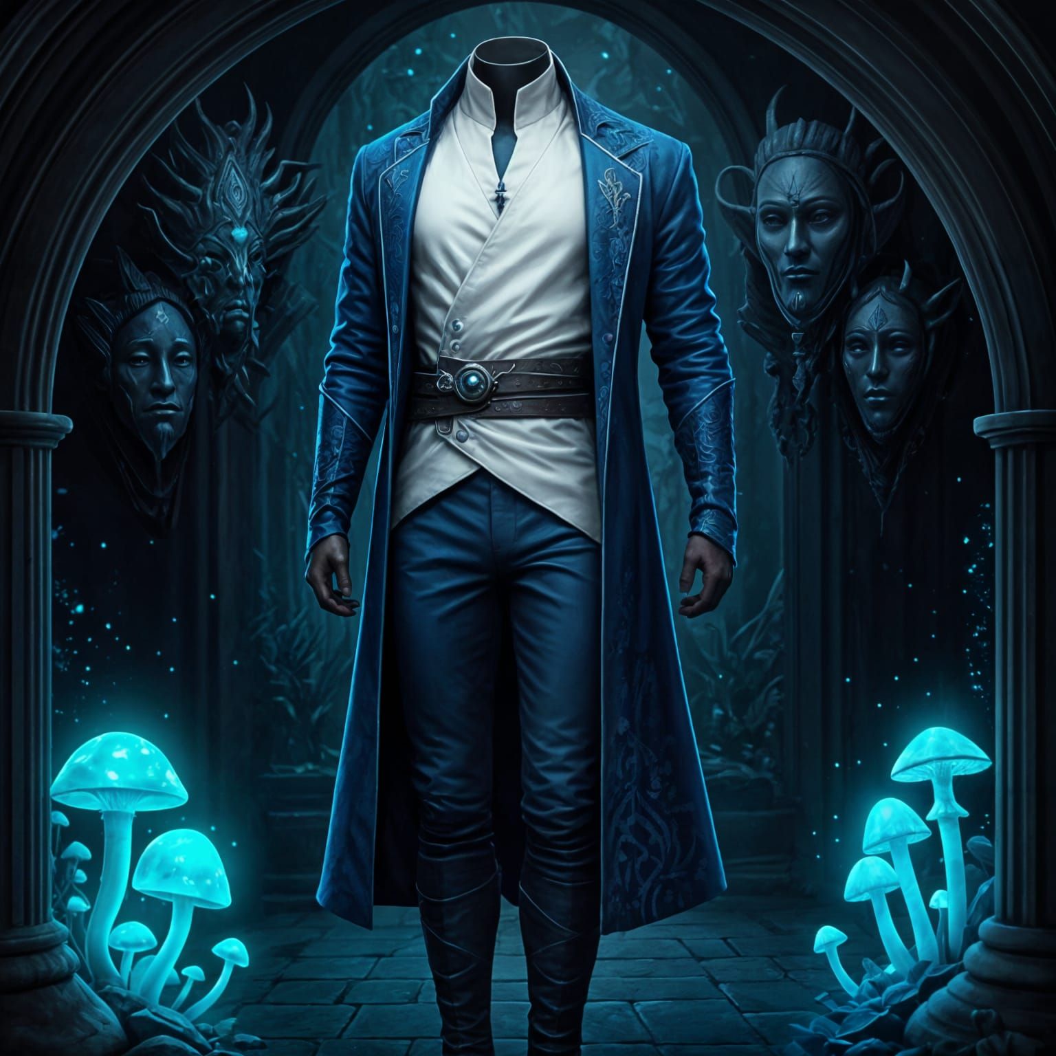 Fantasy Drow Male Costume with Runes