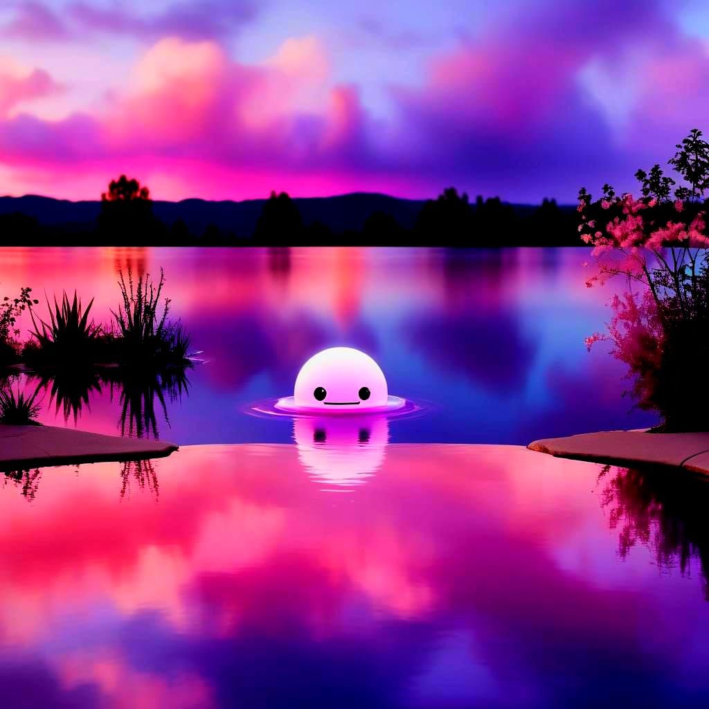 Surreal Dreamscape in Frutiger Aero Colors