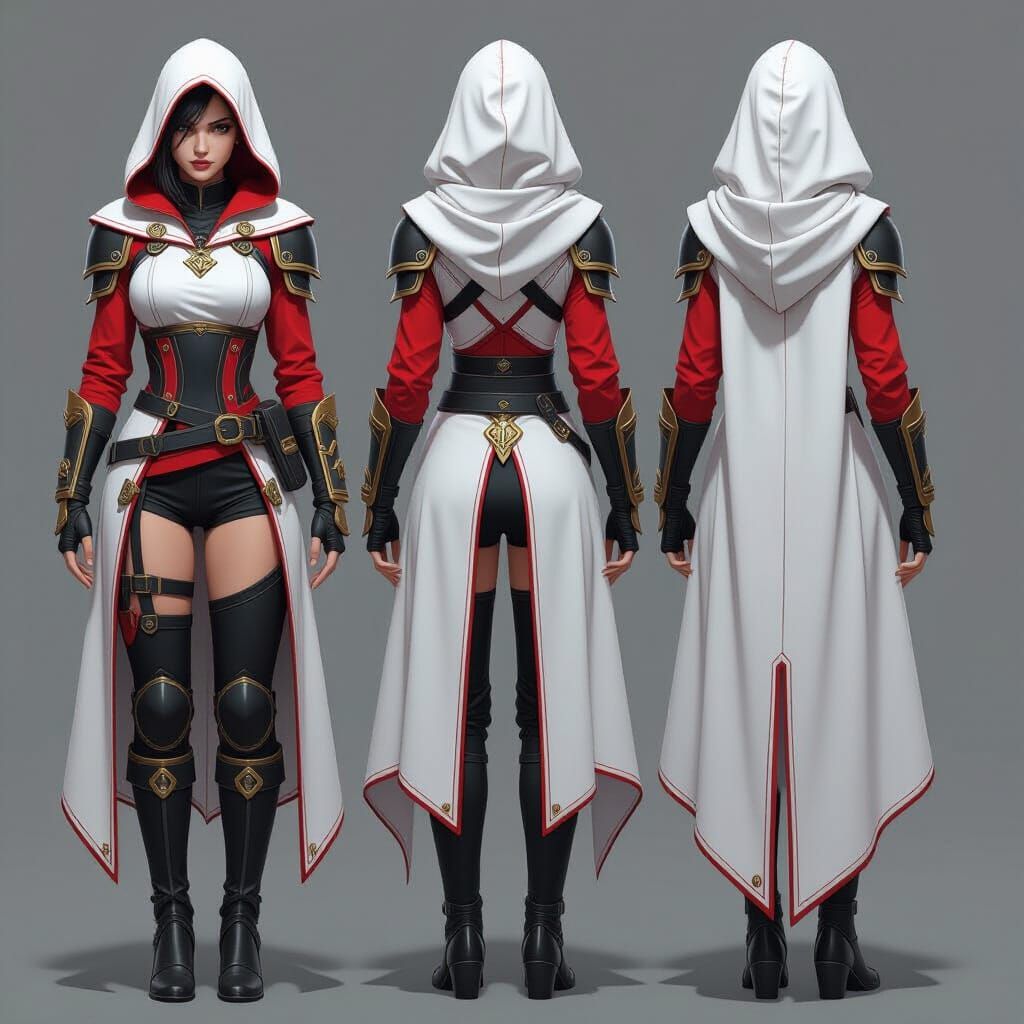 Female Warrior Adventurer in Flowing White Cloak - Cinematic...