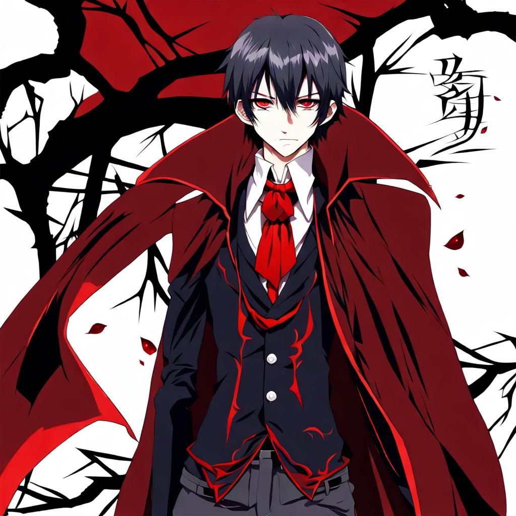Anime vampire boy red