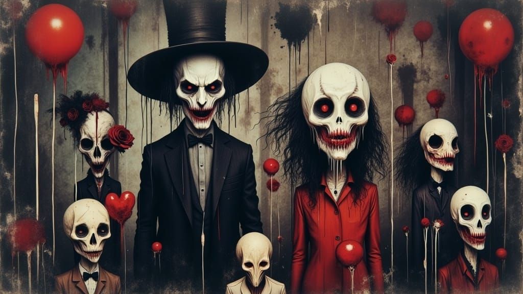 Grim Reaper and Vampires in Dark Fantasy Wonderland