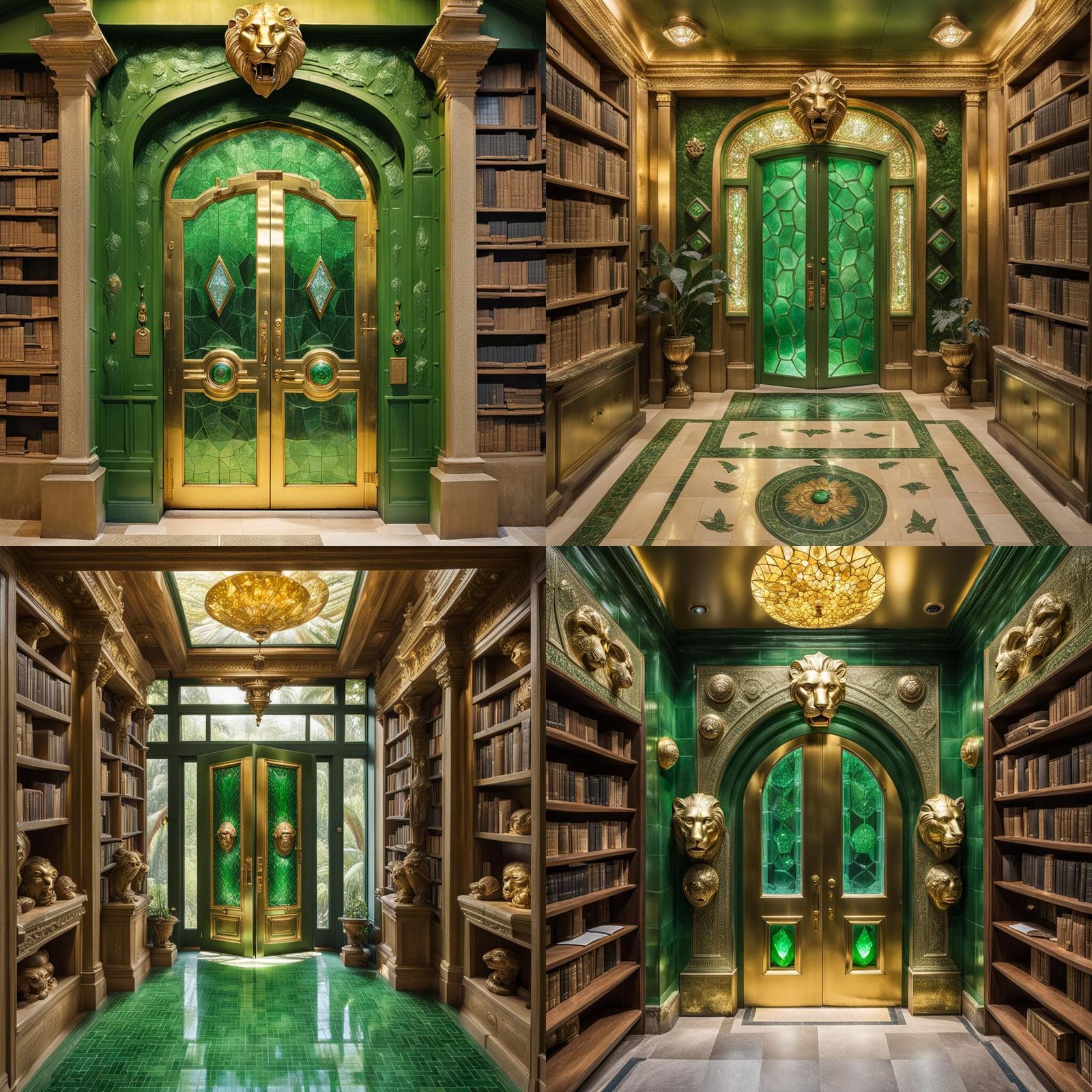 Opulent Sandstone House Interior with Gold Doors