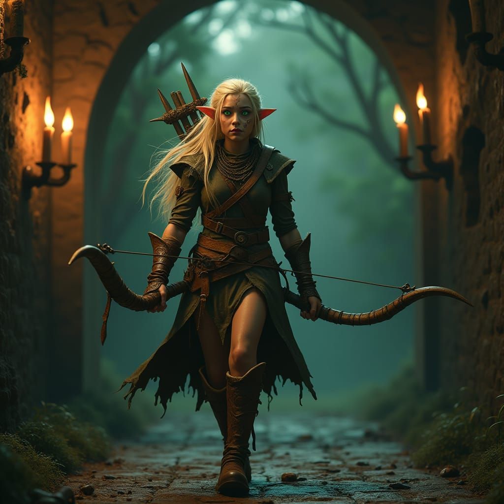 Wood Elf in Haunted House: Matte Painting