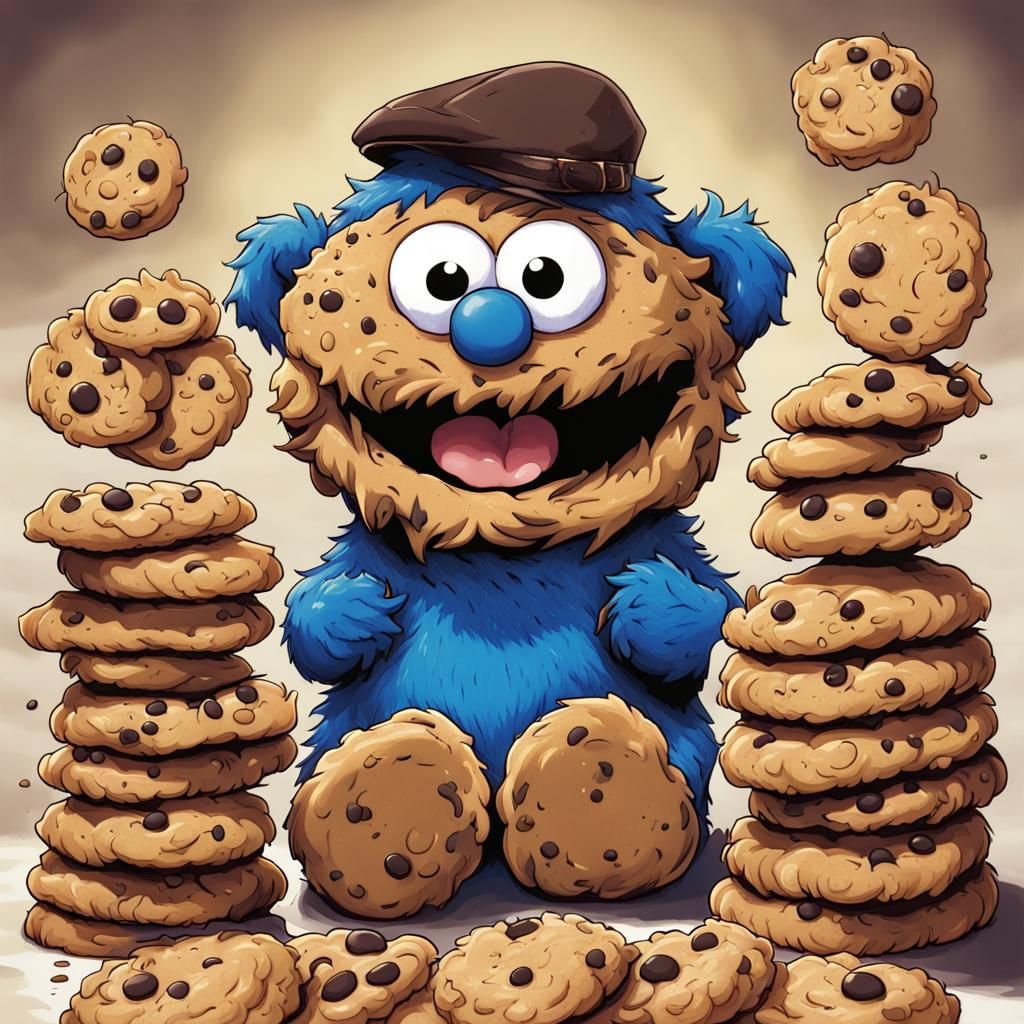 Keebler Cookie Monster in Anime Style