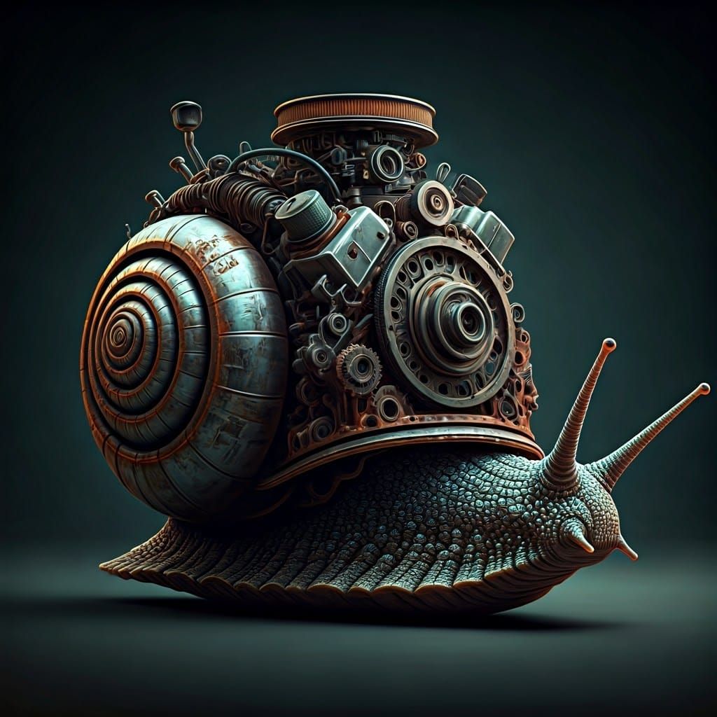 Car Engine Shelled Snail