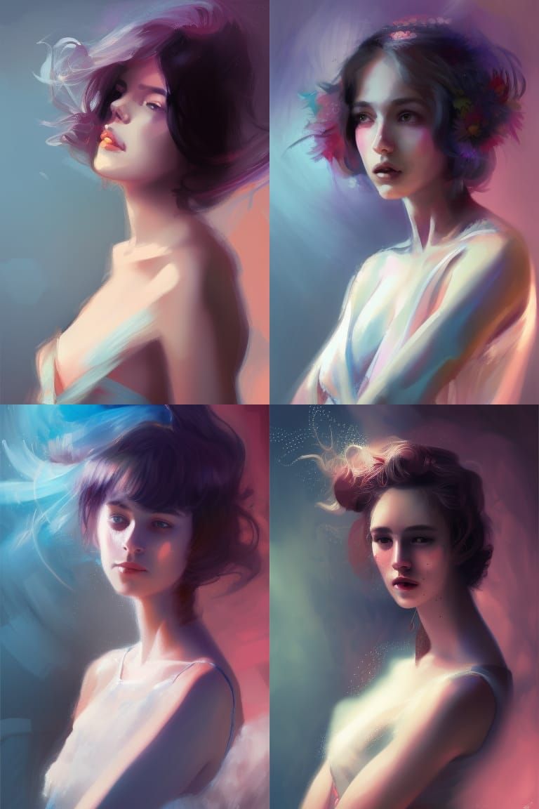 Lesbian Women Portrait in Dynamic Fantasy Art Style