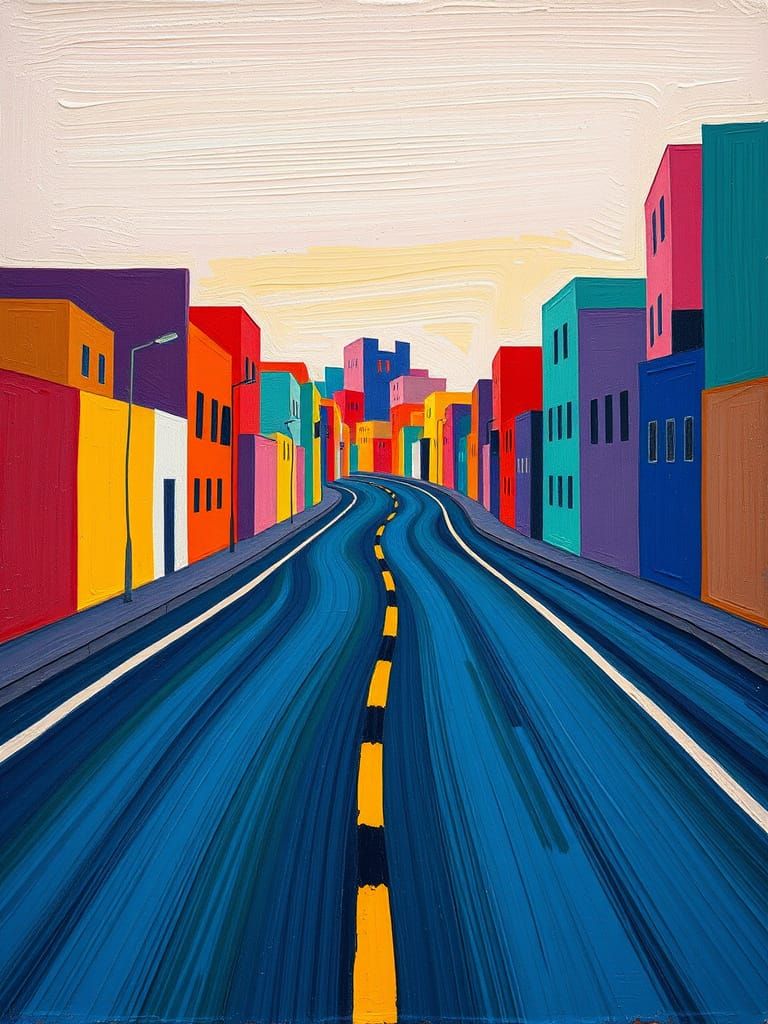 Vibrant Futurist Cityscape Unfolds into Infinity