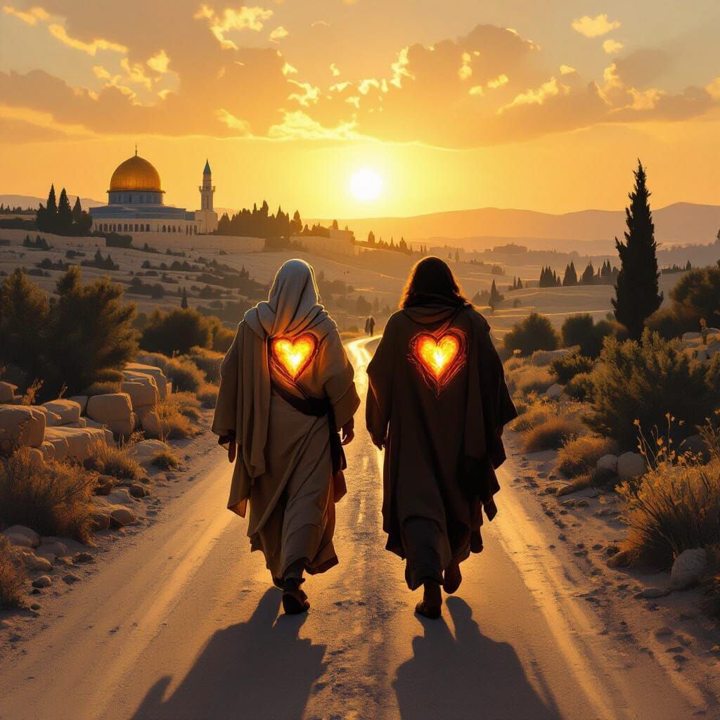 Pilgrims Recognize Jesus on Road to Emmaus