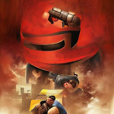 Team Fortress 3 Cover Art in Cartoon Style