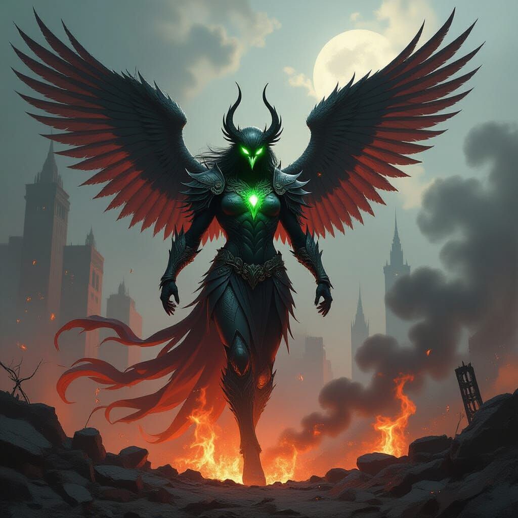 Biomechanical Phoenix Rising from Ashes: A Fierce Vision