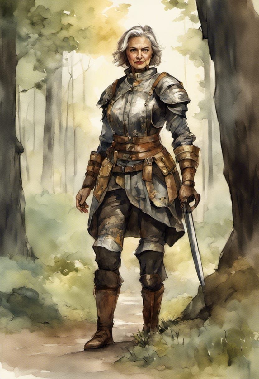 Elizabethan Mercenary Veteran: Watercolor Portrait