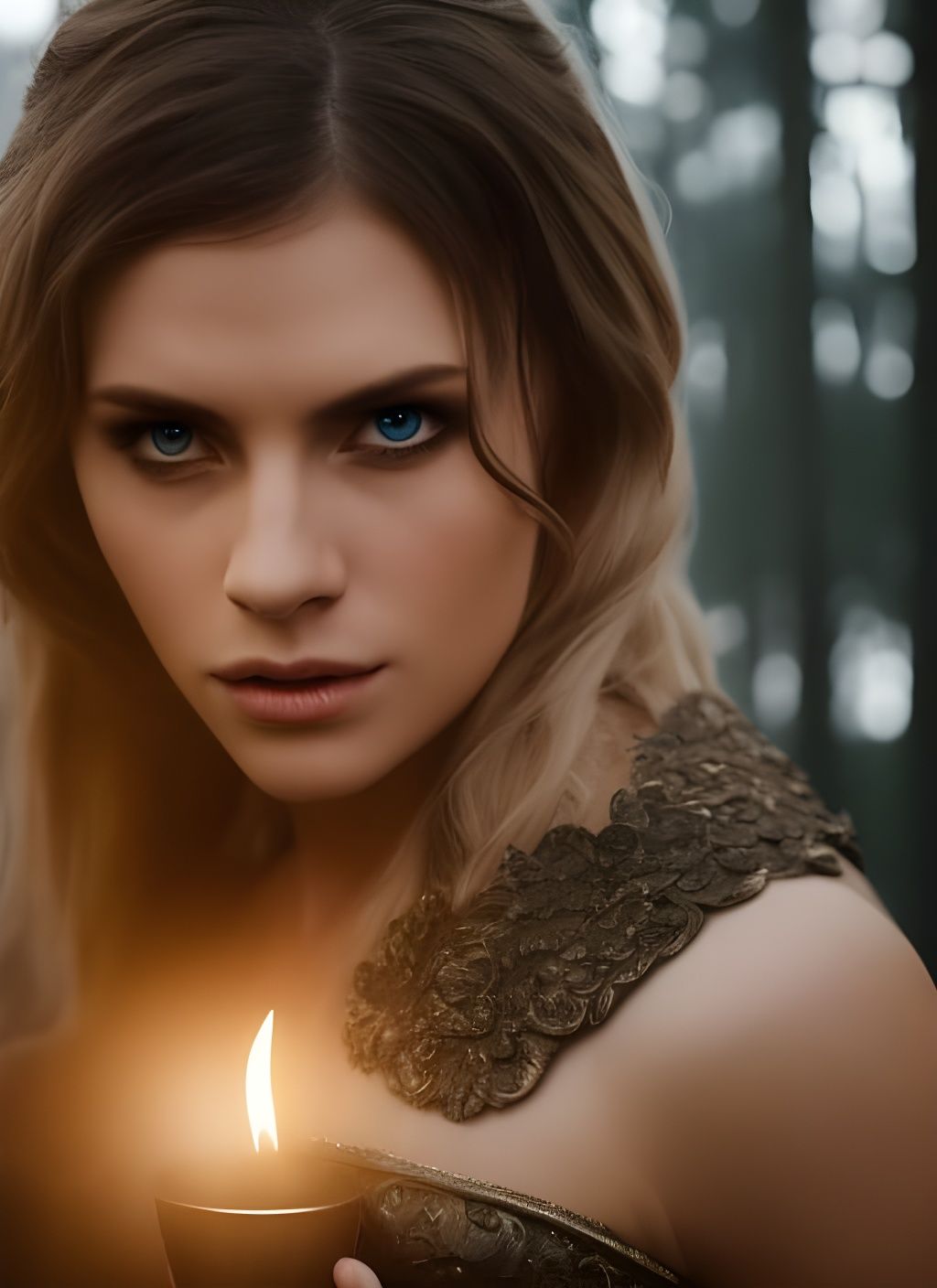 Cinematic Norse Goddess Hel in Dark Cave