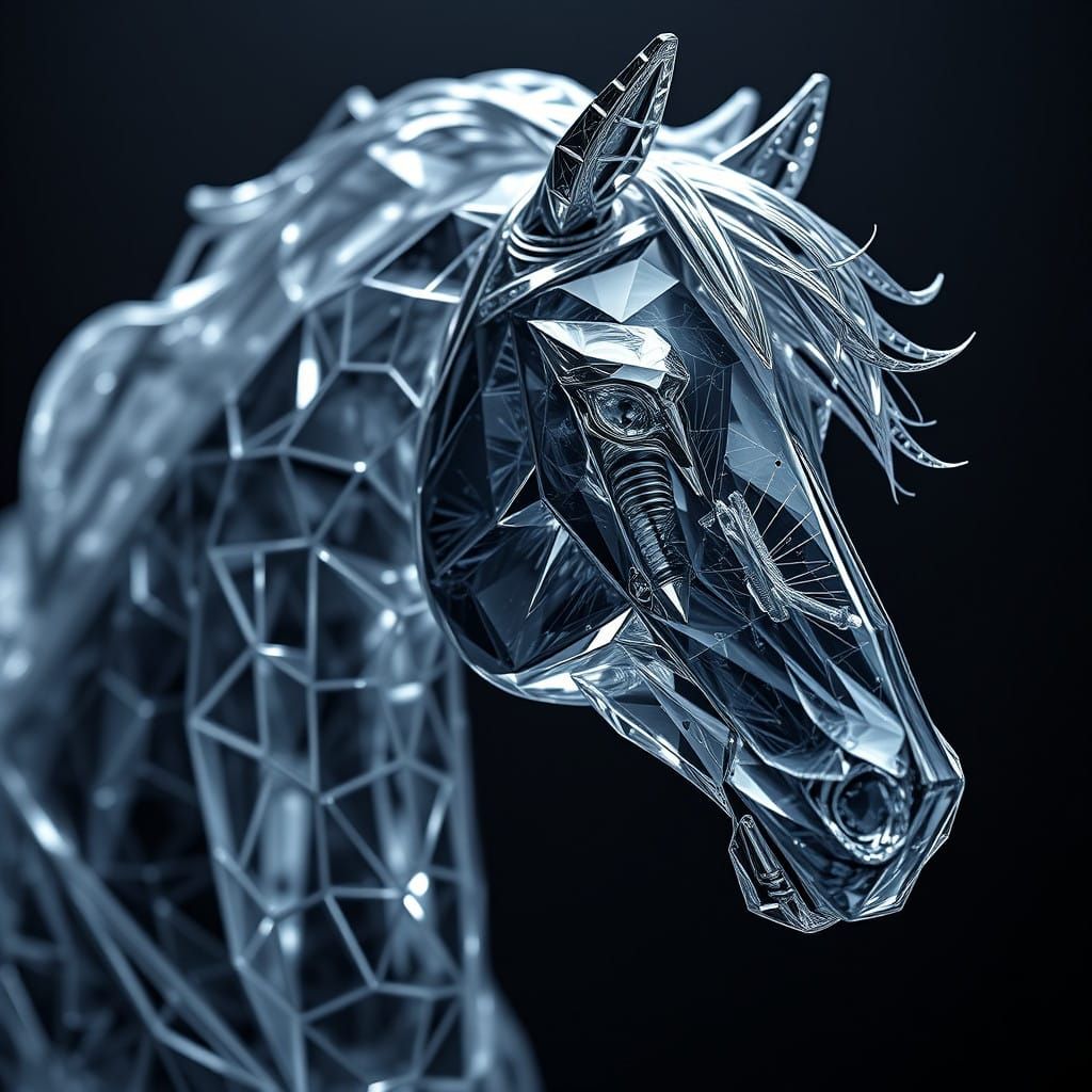 Hyperrealistic Diamond Horse in Perfect Composition
