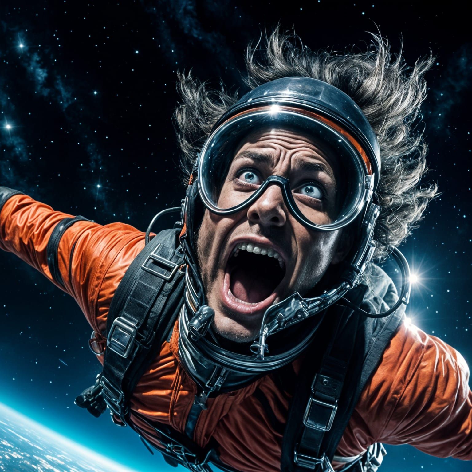 Terrified Skydiver's Night Flight Under a Magical Sky