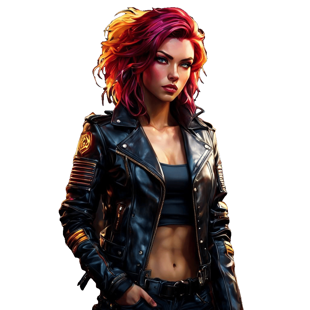 Sunset Shimmer in Cyberpunk Style Portrait