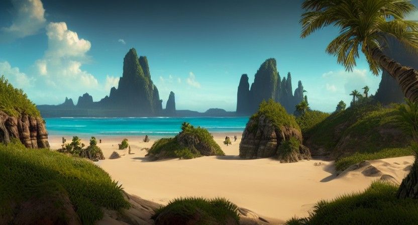 Horizon Forbidden West: Tropical Beach Landscape