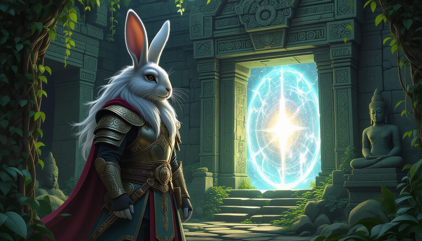 Bunny Warrior Guardian of Jungle Portal