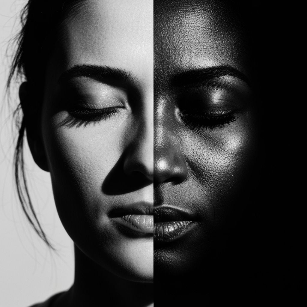 Dramatic Portrait in High-Contrast Monochrome