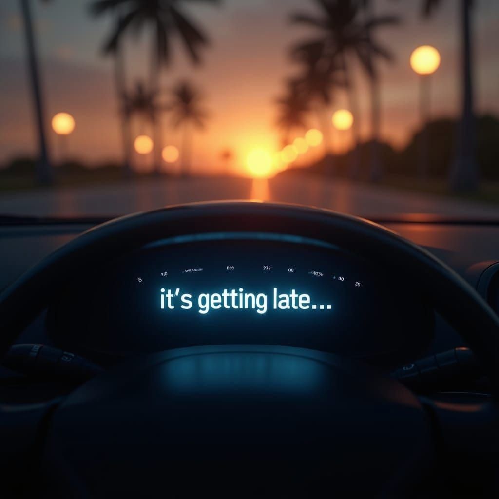 Car Clock at Sunset: A Photorealistic Close-Up