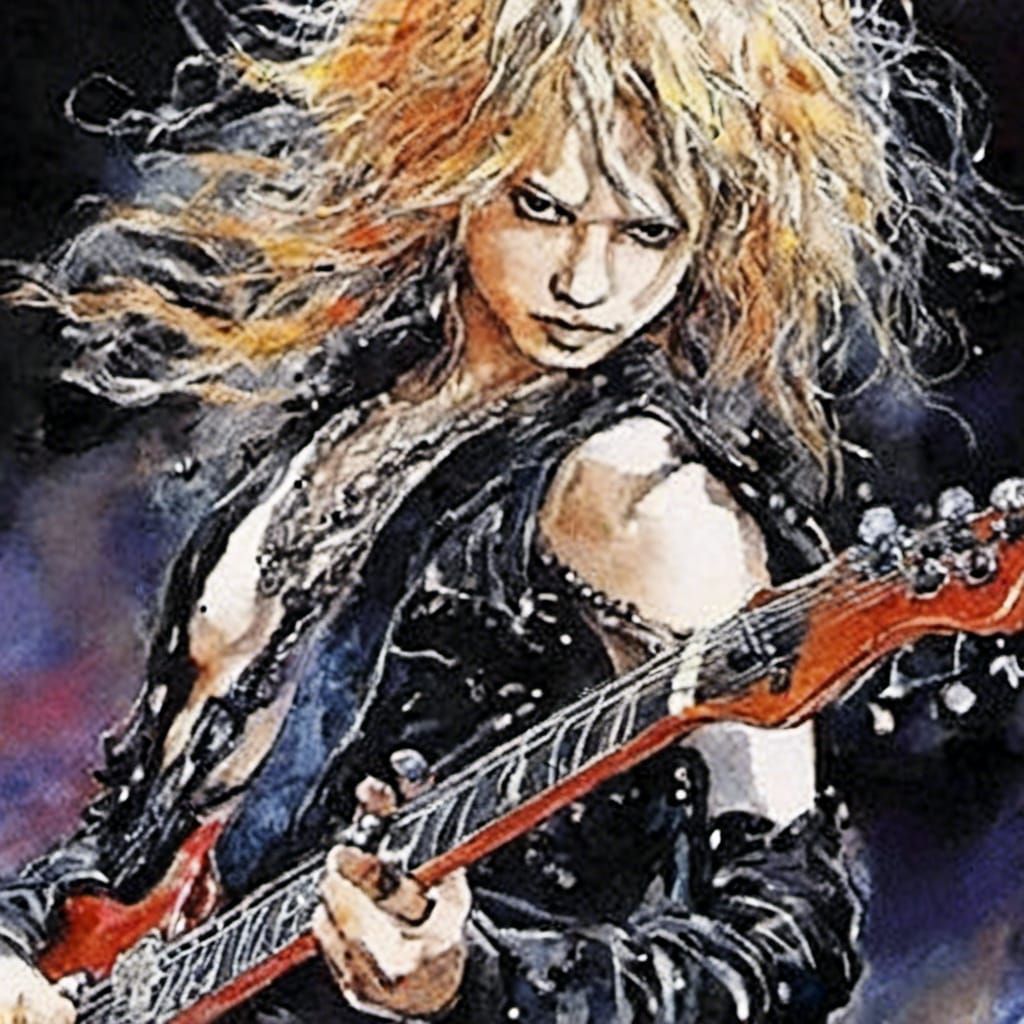Rock Star Portrait in Anime Art Style