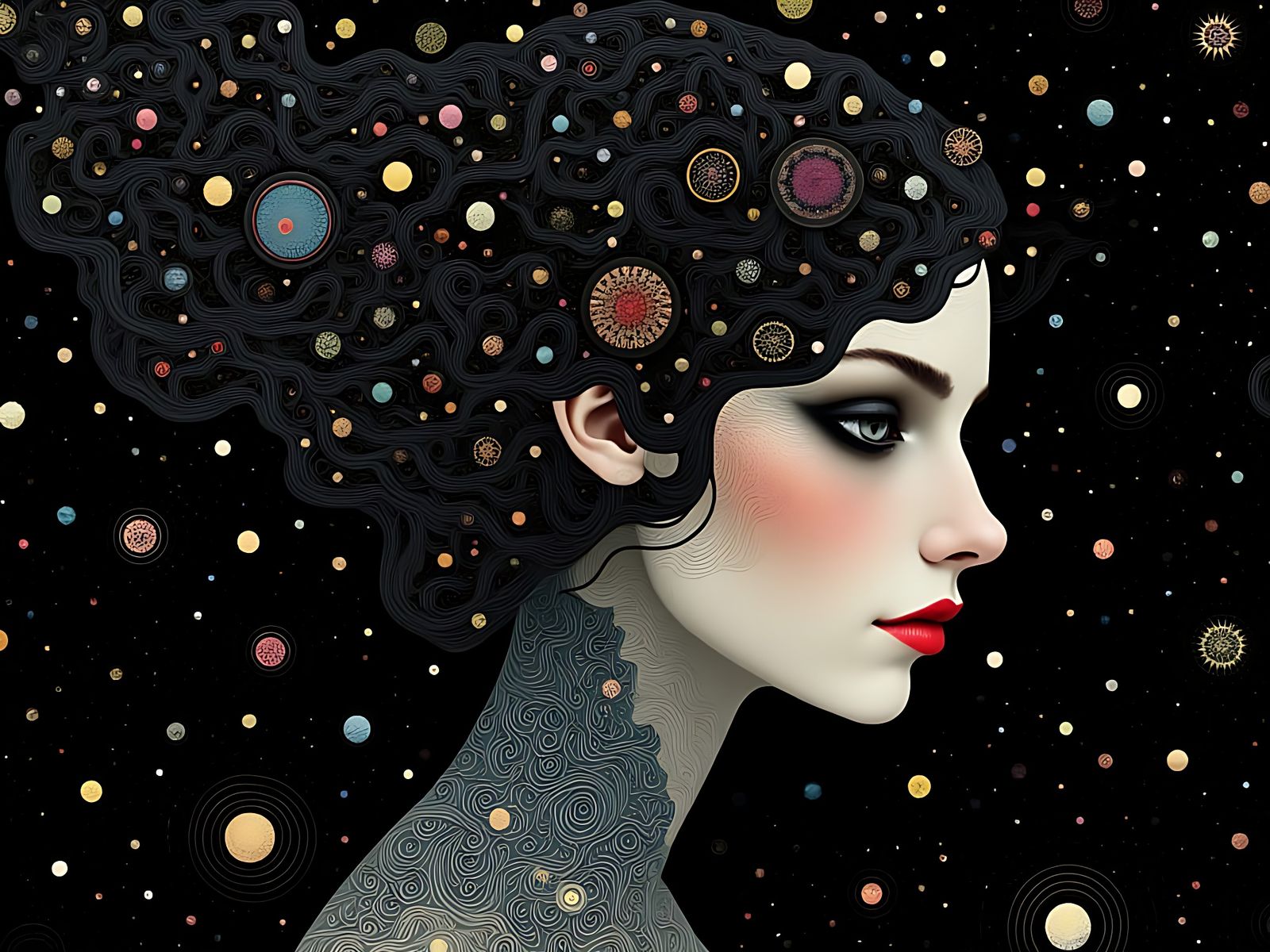 Cosmic Night Queen in Darkened Celestial Realms