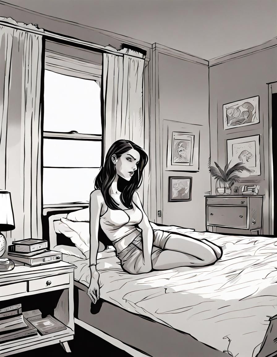 Floridian Sorority Girl in Graphic Novel Style