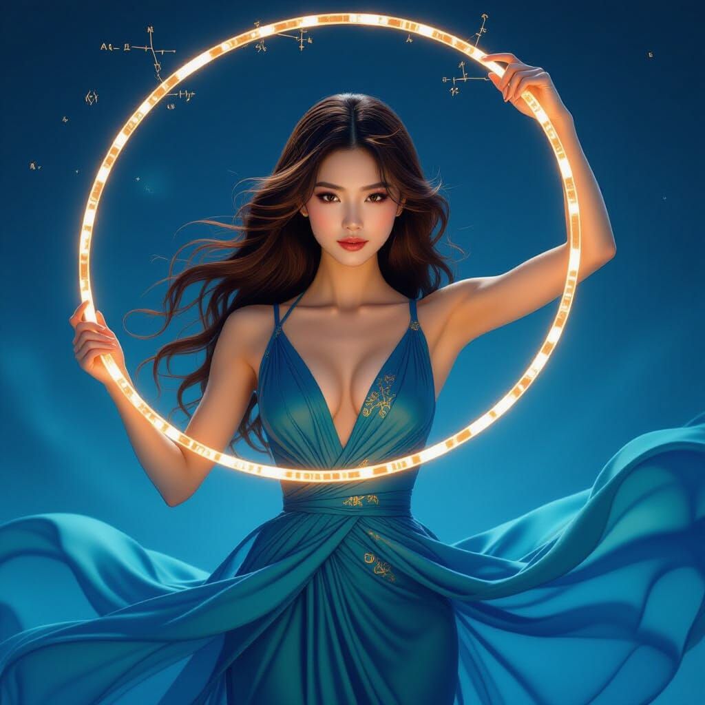 Chinese Model in Ballet Pose, Digital Painterly Art